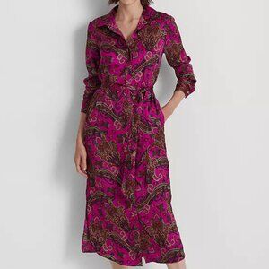 Lauren Ralph Lauren Women's Paisley Twill Shirtdress; NWT, Size 8